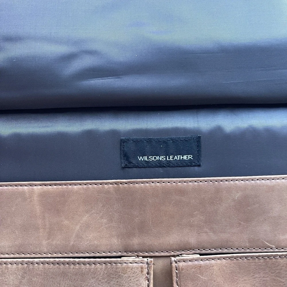 Wilson Genuine Leather Messenger Brown Sling Leather Briefcase Laptop Bag